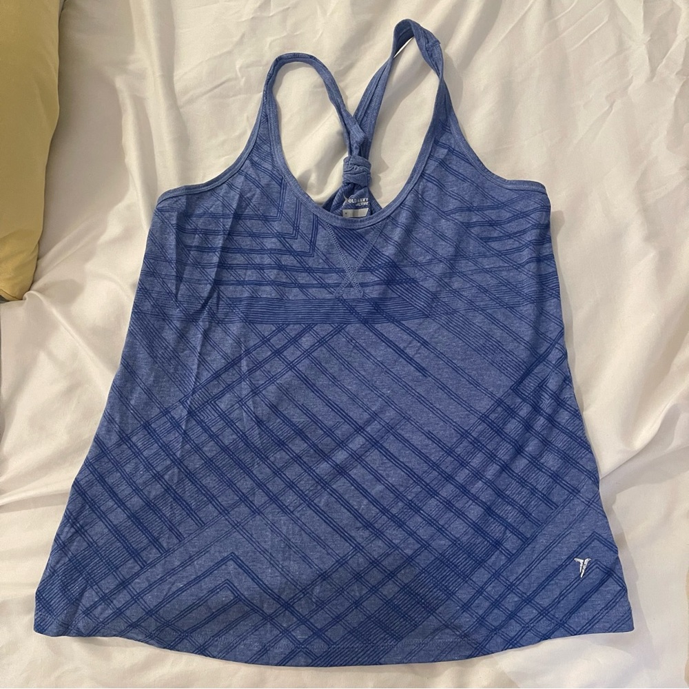 Blue athletic tank top